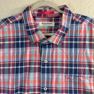 Tommy Bahama Siesta Key Button Shirt Men 3XLB Multicolor Plaid Stretch Summer